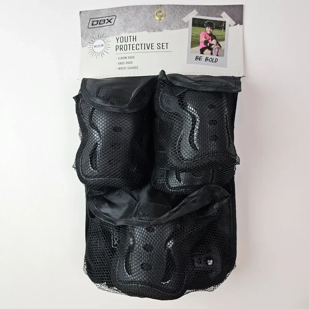 DBX Youth Protective Set Elbow Pads Knee Pads Wrist Guards Medium Skate Bike BMX
